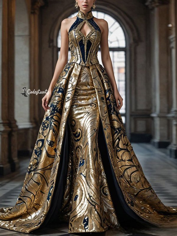 Sleeveless Printed Maxi Dress