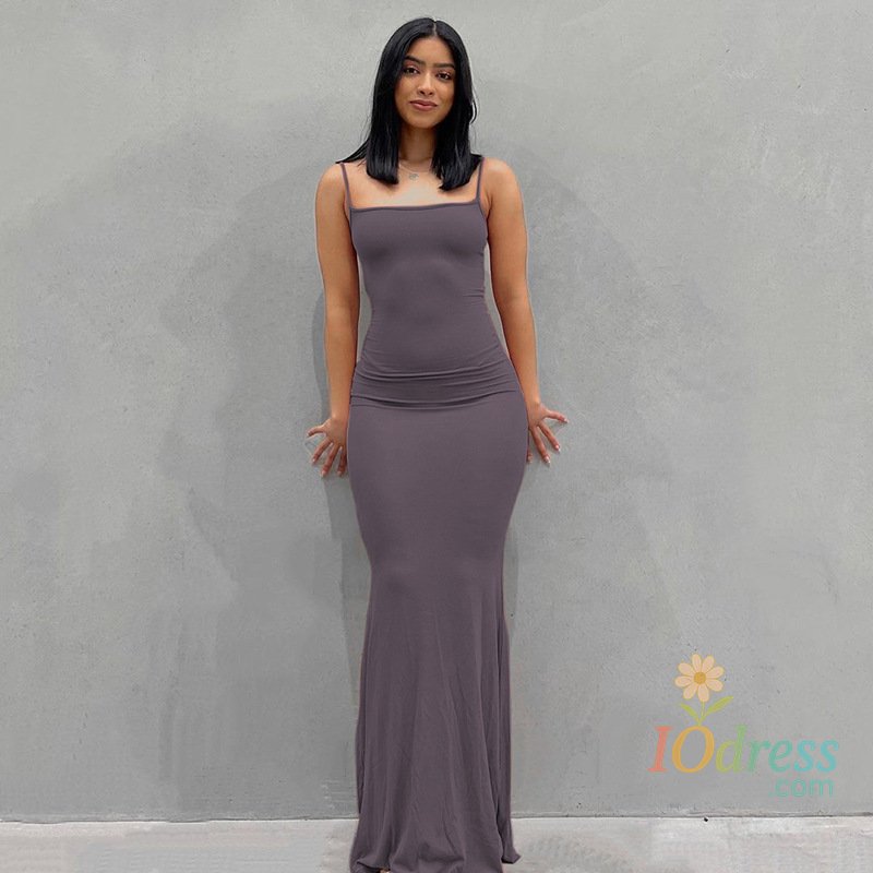 IO Dress Summer New Female Vacation Maxi Dress Women Fashion Sleeveless Slim Halter Long Dresses Club Party Sexy Hip Packag Skinny Skirt IO Dress