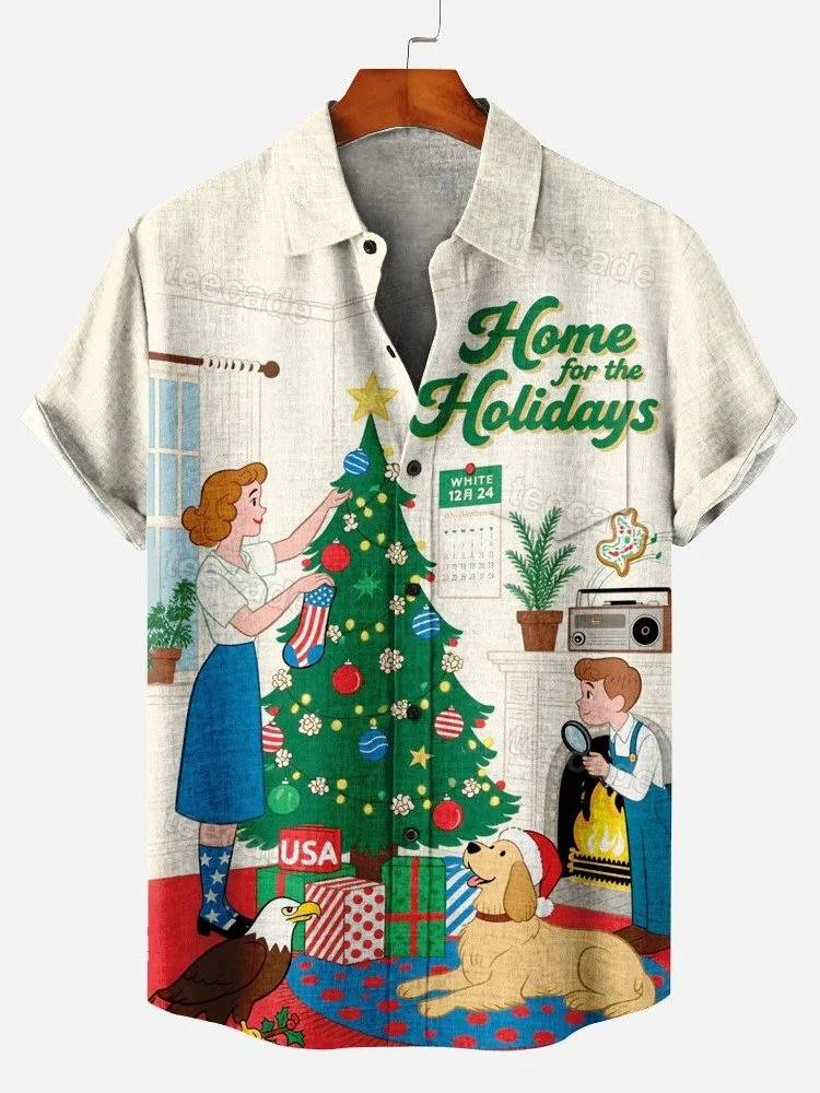 Teecade Teecade Home For The Holiday Art Print Shirt