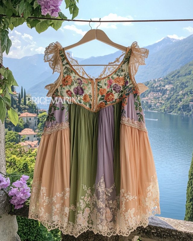 Summer Vacation Ruffle Lace Chiffon Elegant Top 5355