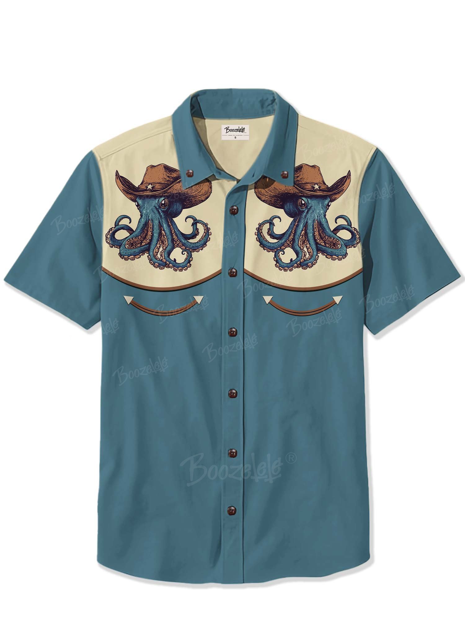 Western Octopus Cowboy - 100% Cotton Shirt