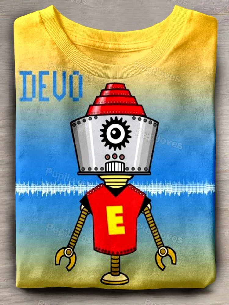 Pupiloves Pupiloves Devo Band Robot Art Print T-shirt