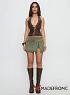 Generous Wrap Buckle Skort Washed Khaki