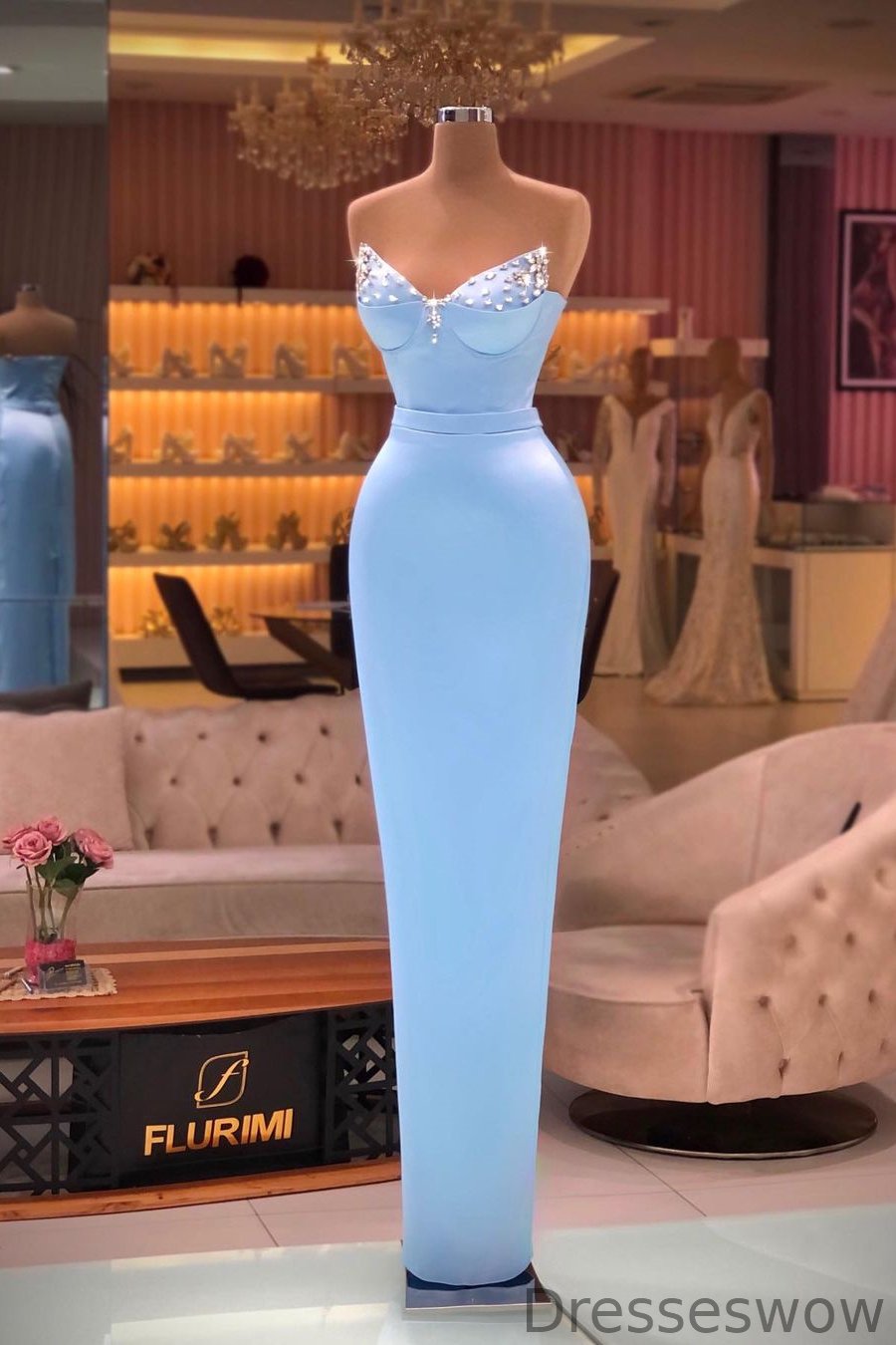 Dresseswow Sweetheart Sleeveless Mermaid Formal Dresses With Beads Online