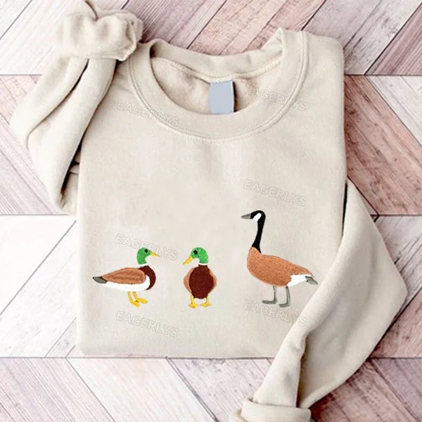 Eagerlys Duck-Duck-Goose Embroidered Sweatshirt Eagerlys