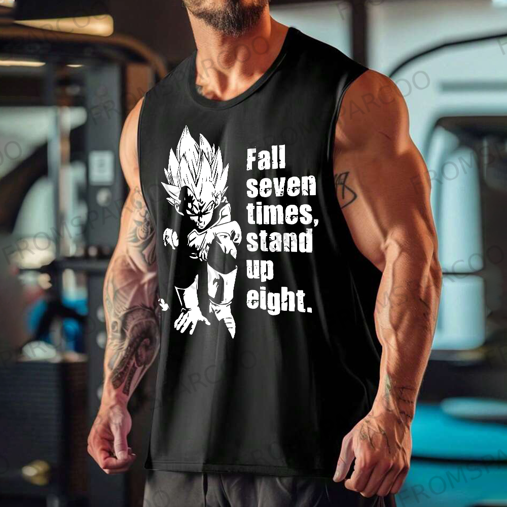 Men's Anime Printed Fitness Tank Top