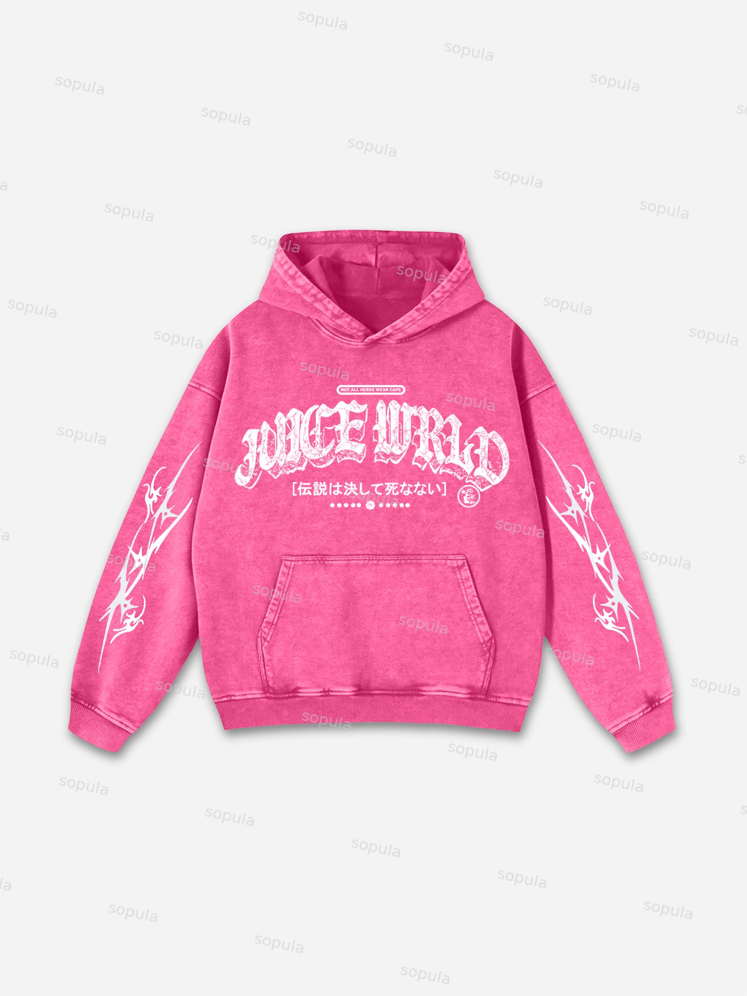 Sopula Vintage Juice World Graphic Washed Distressed Hoodie