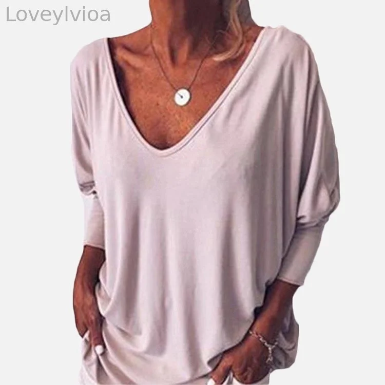 Vintage Back Button Down V Neck Comfy T-Shirt