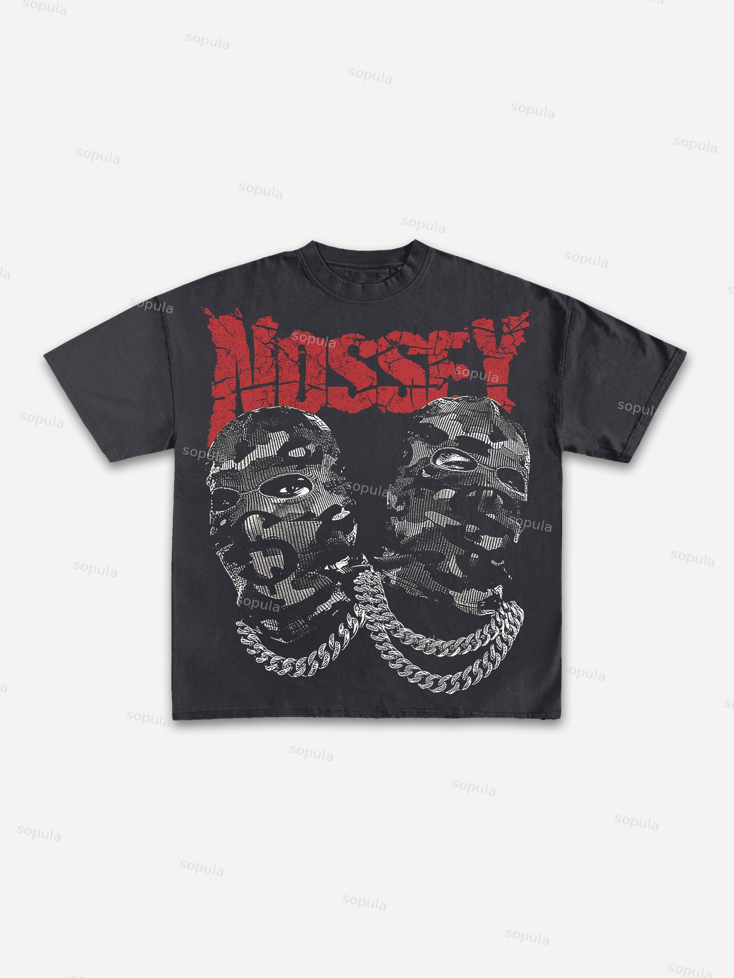 Sopula Camo Double Head Mask Print Cotton T-shirt