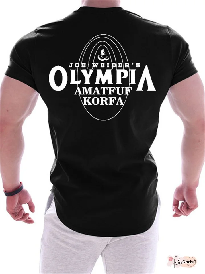 Outdoor Sports Quick-dry Round Neck T-shirt Large Size Large Flowers Printed Men's Short-sleeved Loose Running Fitness T-shirt