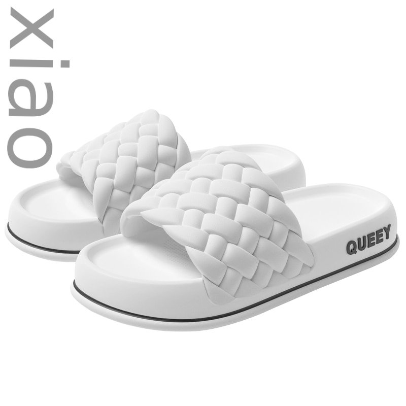 Summer Women Thick Slippers  Sole Beach Slides Bathroom Anti-Slip Soft Sandals Fashion Ladies Cloud Shoes