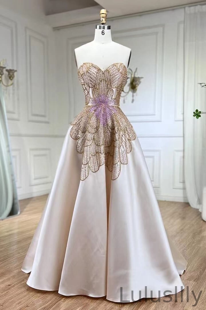 Chic Blushing Pink Sleeveless A-Line Evening Gown With Beadings Sweetheart - lulusllly