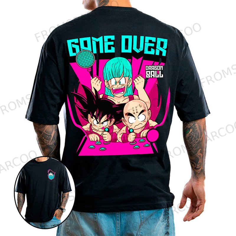 Men's Oversize Negra Game Over Goku T-shirt