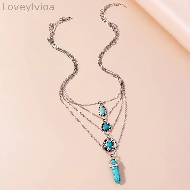 🎁Turquoise Layered Drop Necklace
