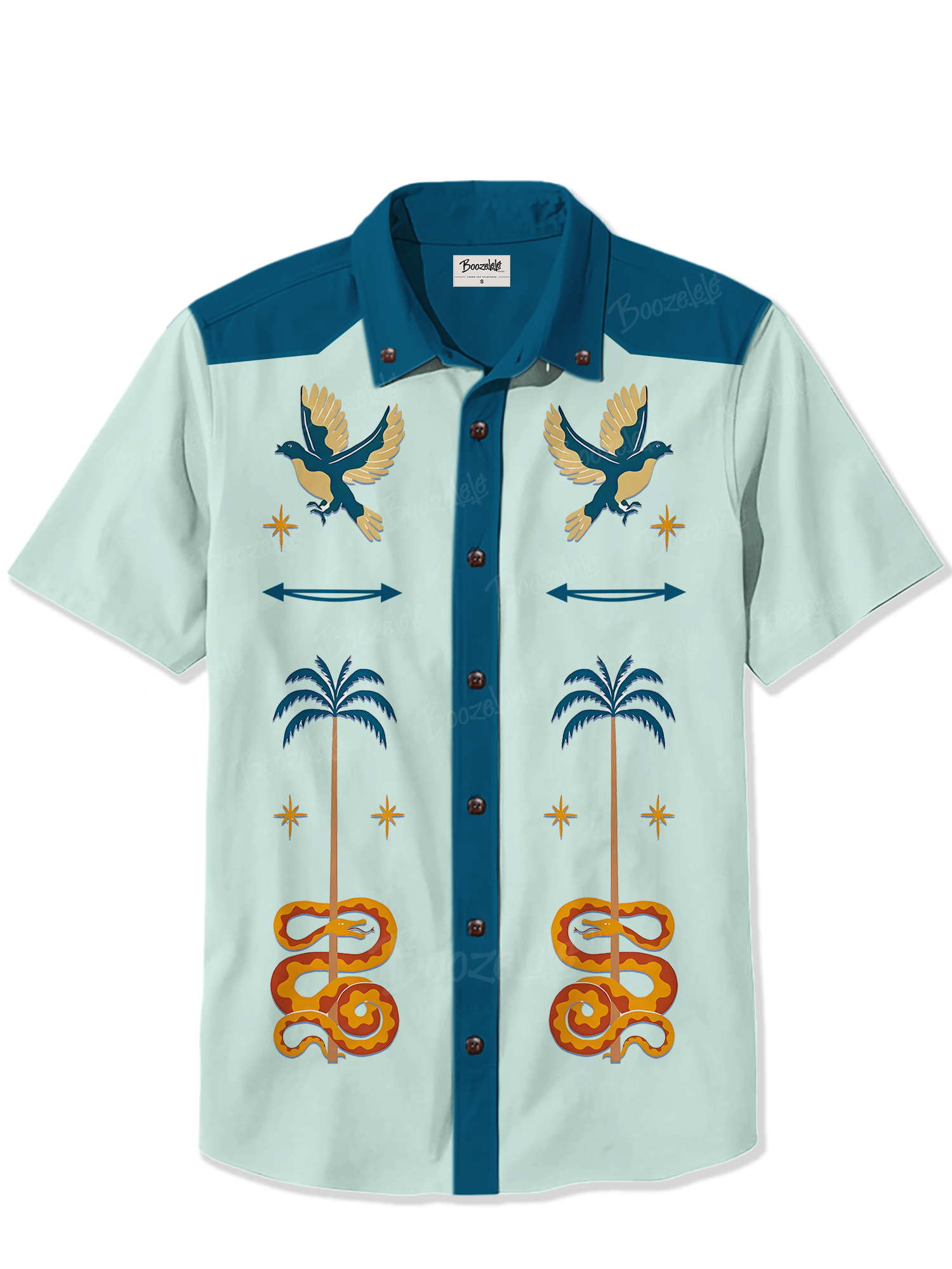 Snake Bird Coconut Tree- 100% Cotton Shirt
