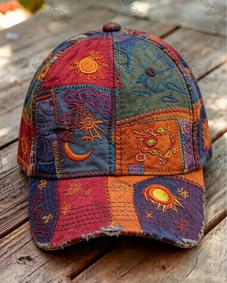 Men's Summer Outdoor Fashion Star Embroidery Color Block Hat  1452