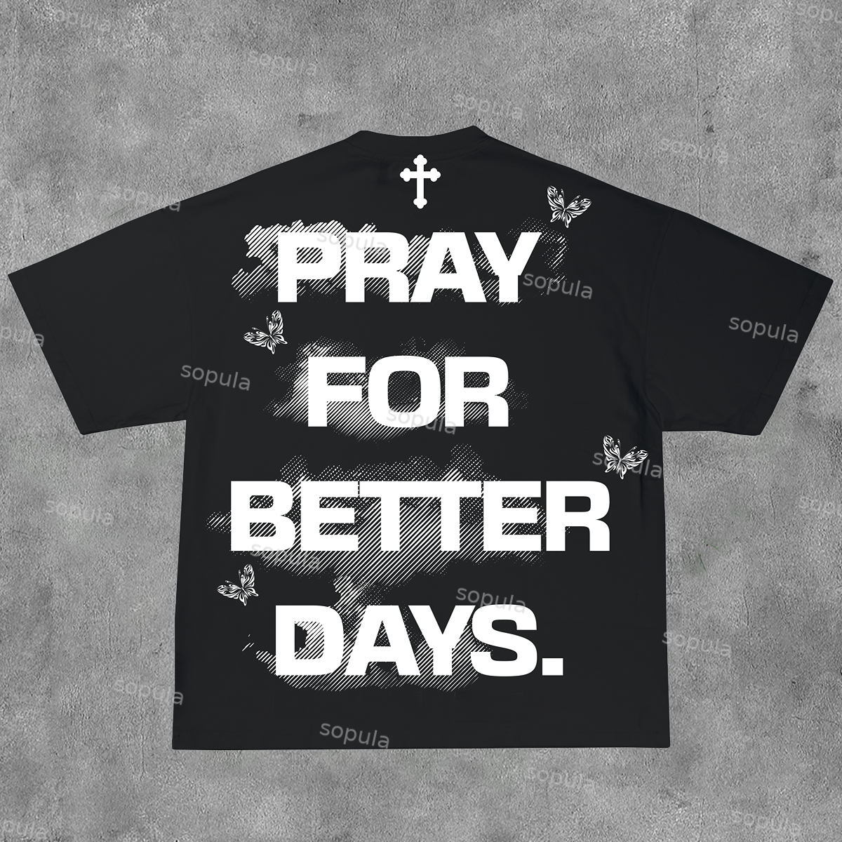 Sopula Vingate Pray For Better Days Graphics Print Cotton T-Shirt