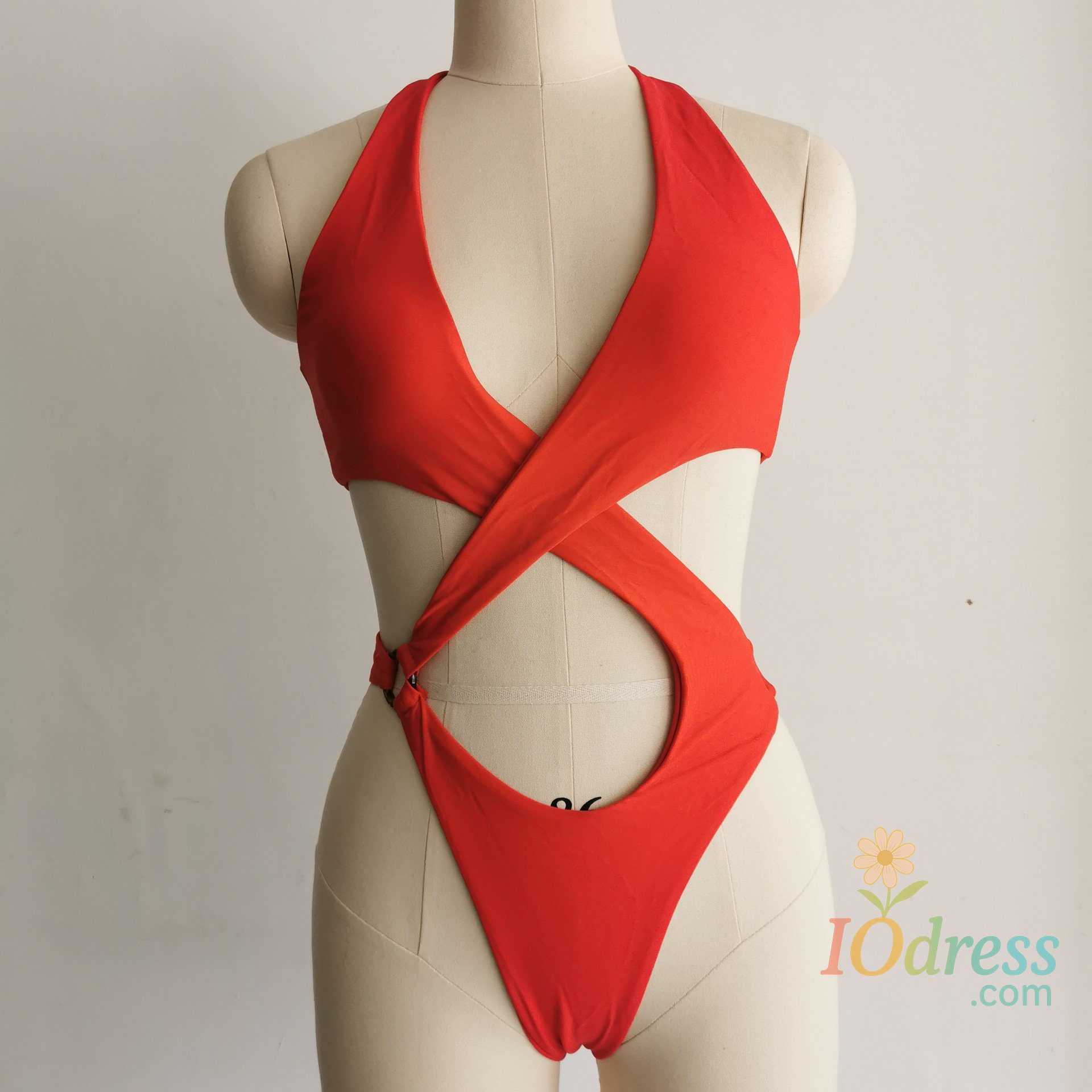 IO Dress Spaghetti Strap  One Piece Swimsuit Women 2025 New Hollow Out Swimwear Monokini Women's Bathing Suit