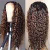 Black Mixed Brown Brazilian Water Wave Curly Wig