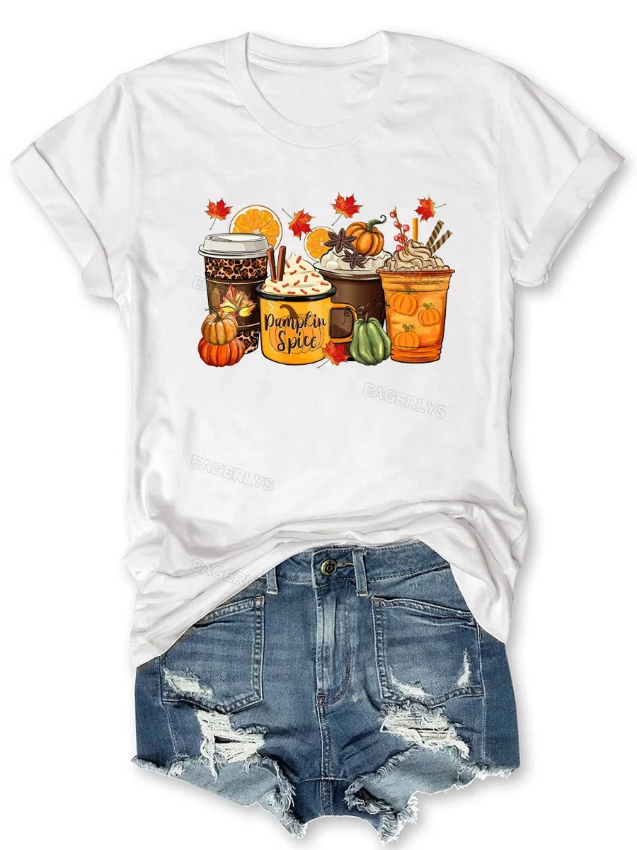 Eagerlys Fall Coffee T-shirt Eagerlys
