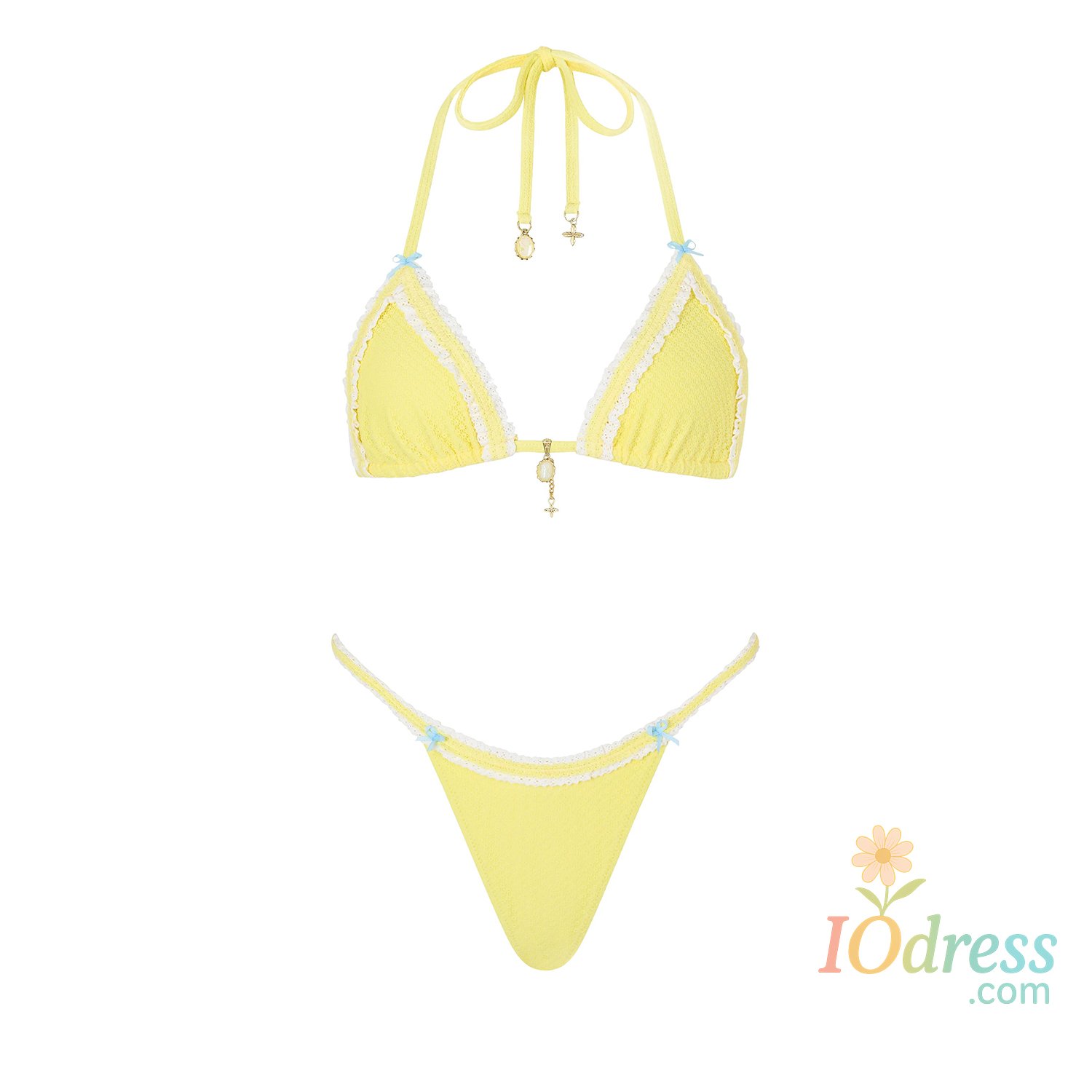 IO Dress Two Pieces Bikini Set Women Sexy Swimsuit Bandeau Biquini Push Up Swimwear Shoulder Ties Bathing Suits Beachwear Print Pants