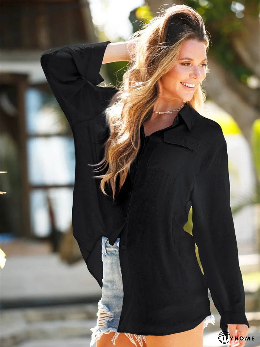 Pocketed Dropped Shoulder Cover Up | IFYHOME