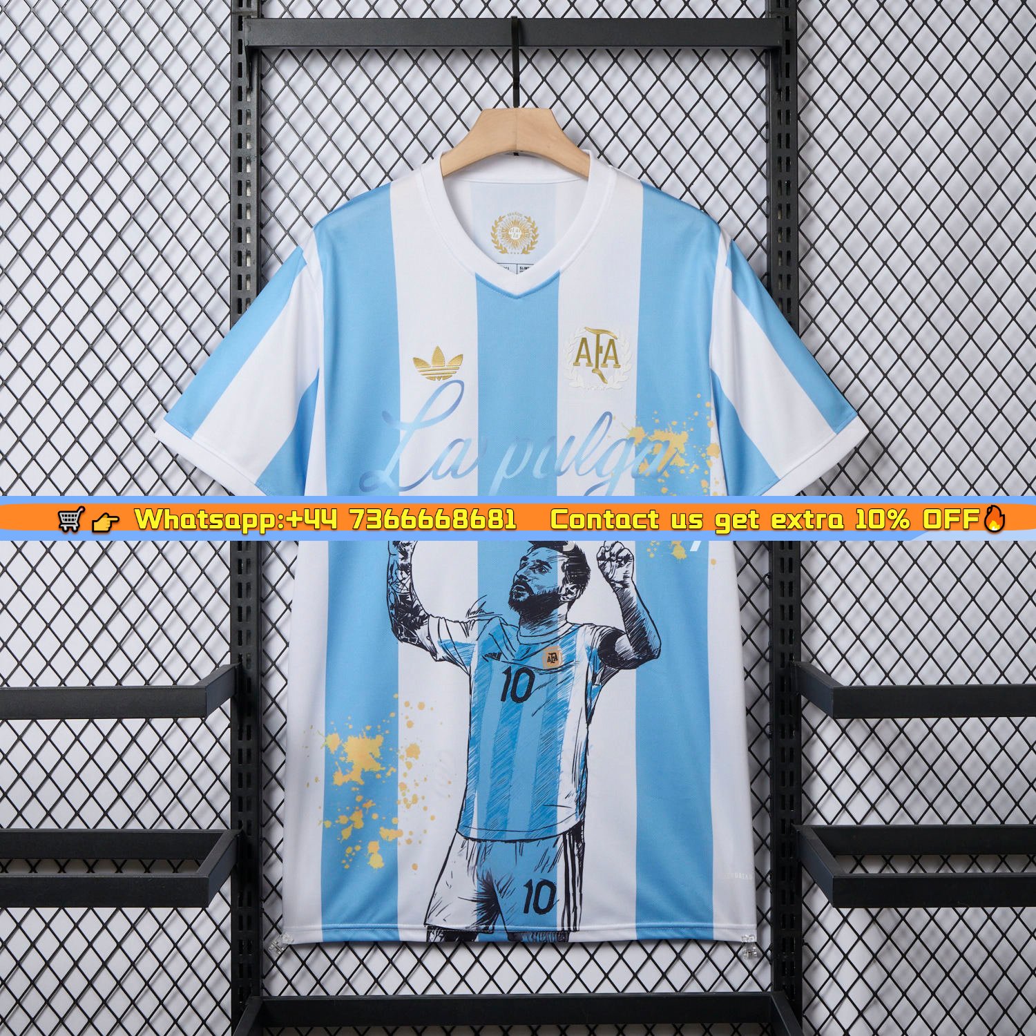 Argentina 25-26 50th Anniversary Messi Graffiti Special Jersey - Fans Version