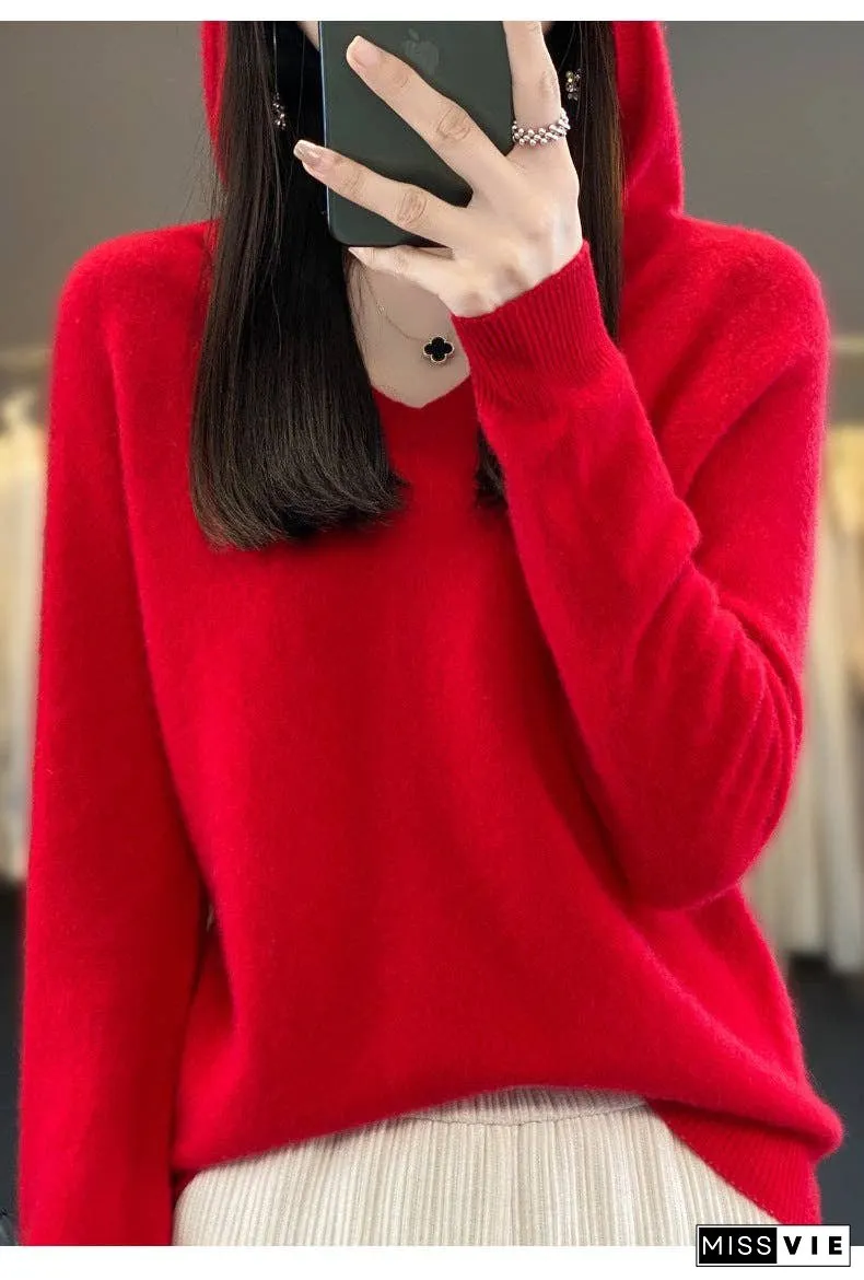 Literary Cashmere Hooded Sweatshirt