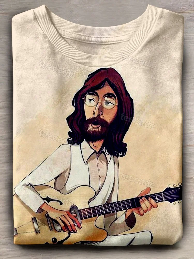 Teecade John Lennon Cartoon Art Print T-shirt