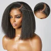 Kinky Straight 200% Density Glueless black Bob Wigs