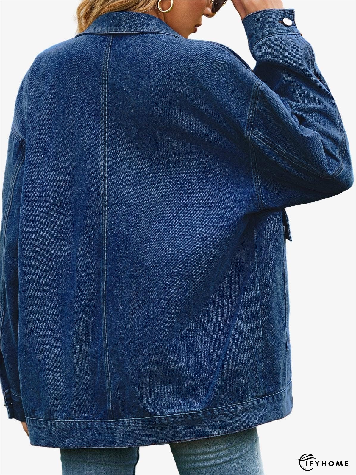 Retro Denim Long Sleeves Cargo Jacket With Pockets | IFYHOME