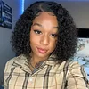 Glueless Brazilian Natural Black Curly Bob Wig
