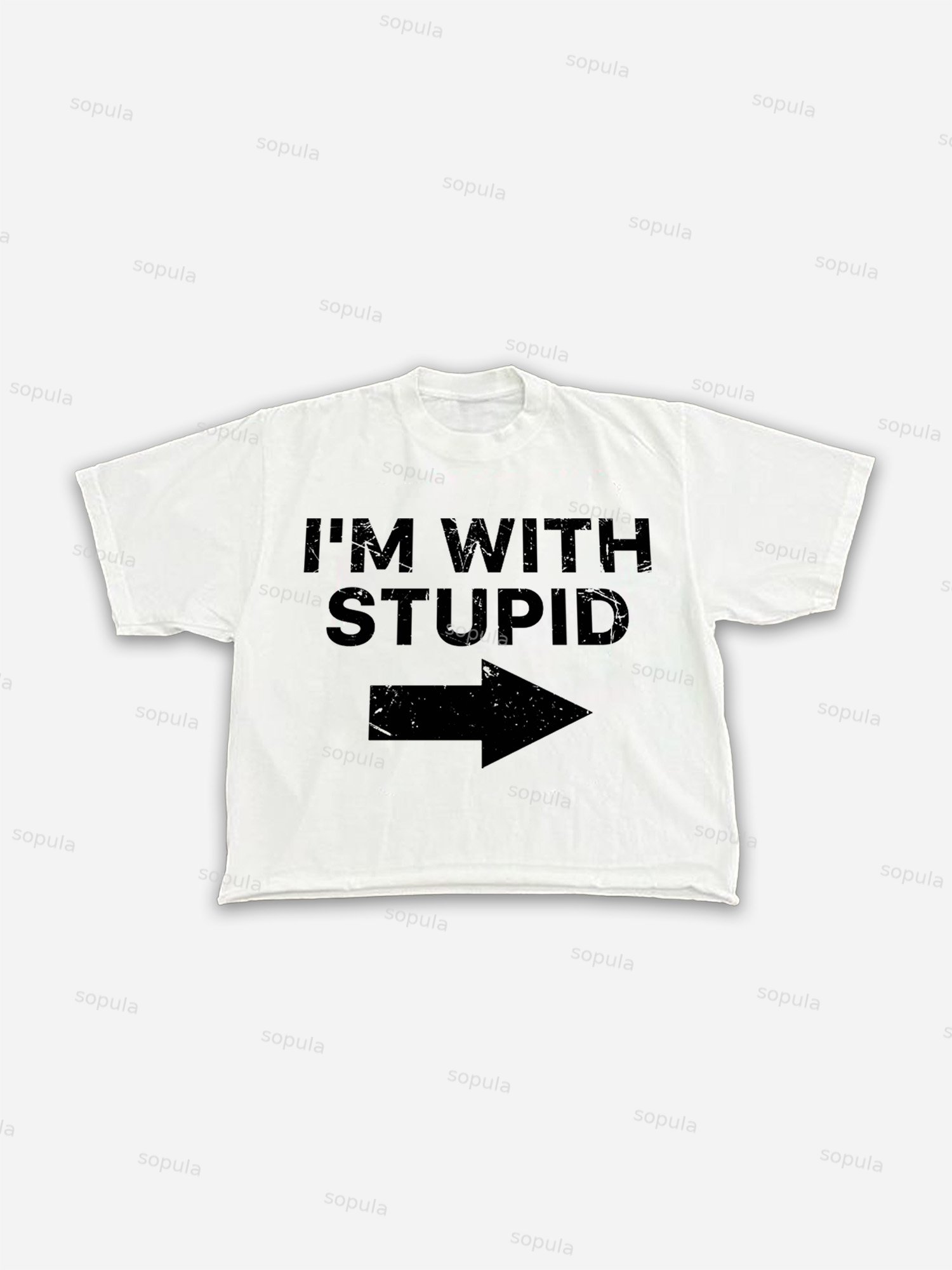 I'm With Stupid Vintage Graphic Cropped T-shirt