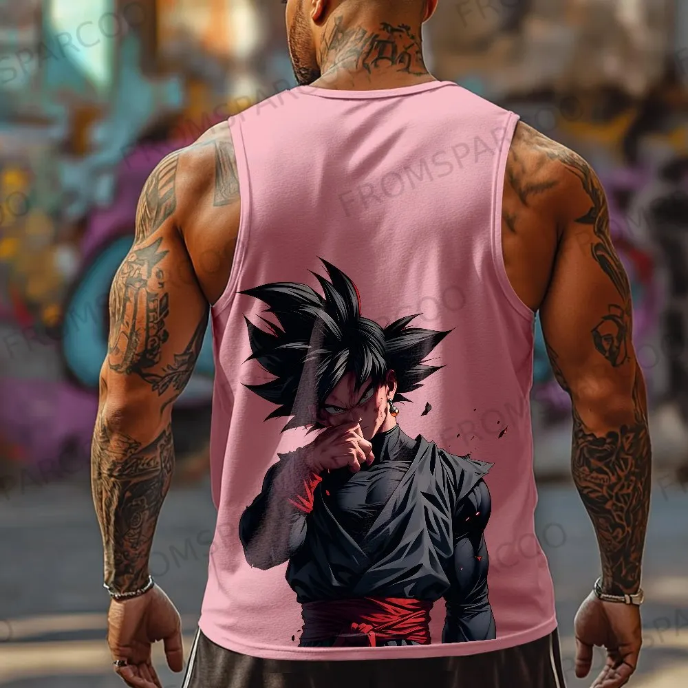 Casual anime print gym Tank Top