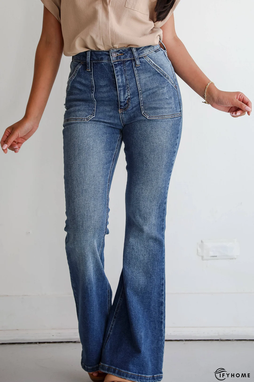 Margot Medium Wash High-Rise Flare Jeans | IFYHOME