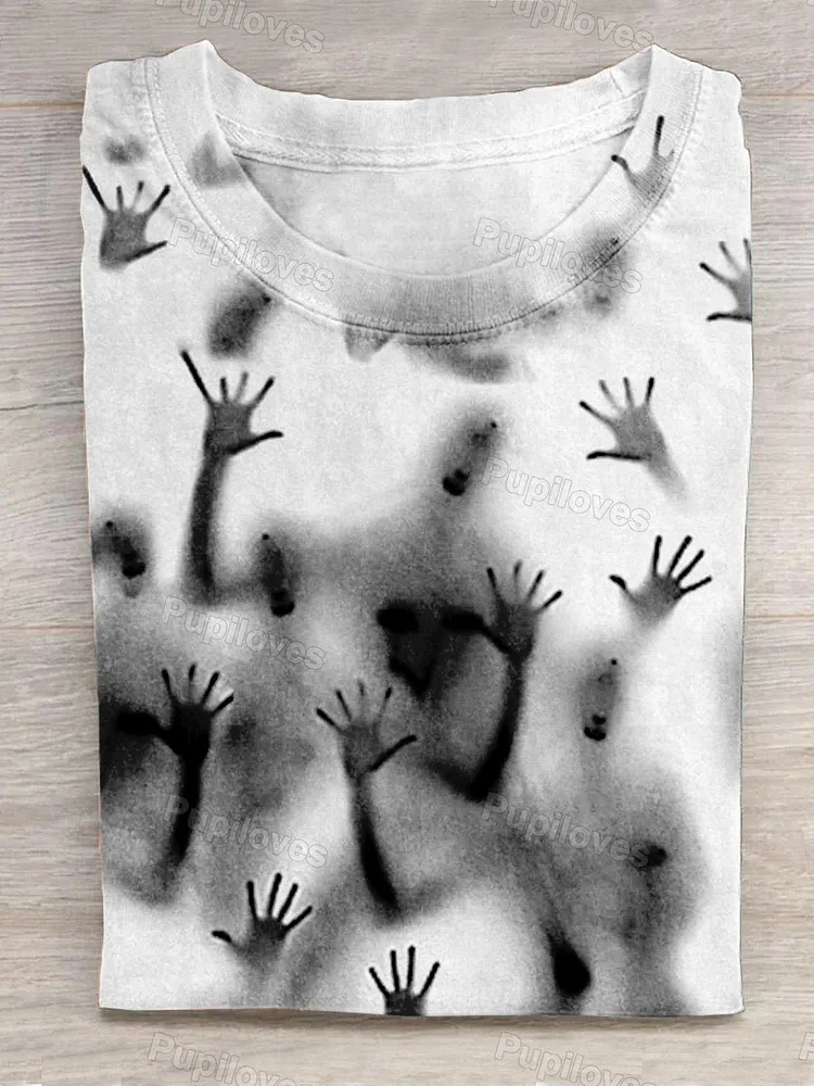 Pupiloves Pupiloves  Unisex Halloween Print Casual T-Shirt