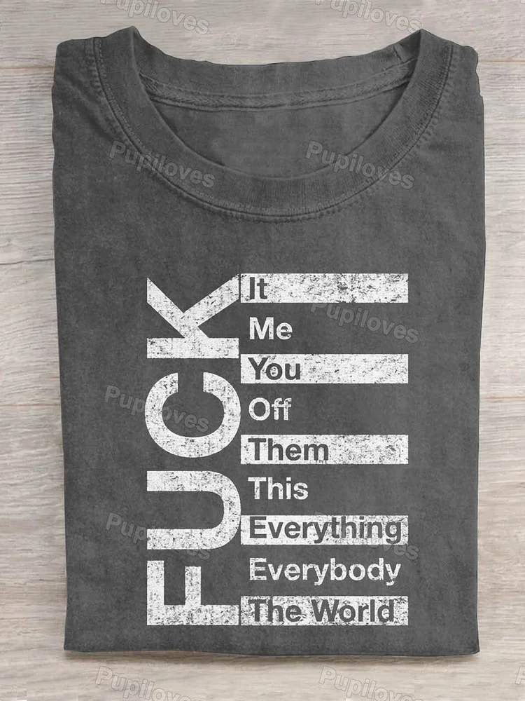 Pupiloves Pupiloves  Fuck The World Art Print Casual T-shirt