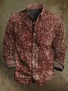 Vintage Floral Print Casual Long Sleeve Shirt