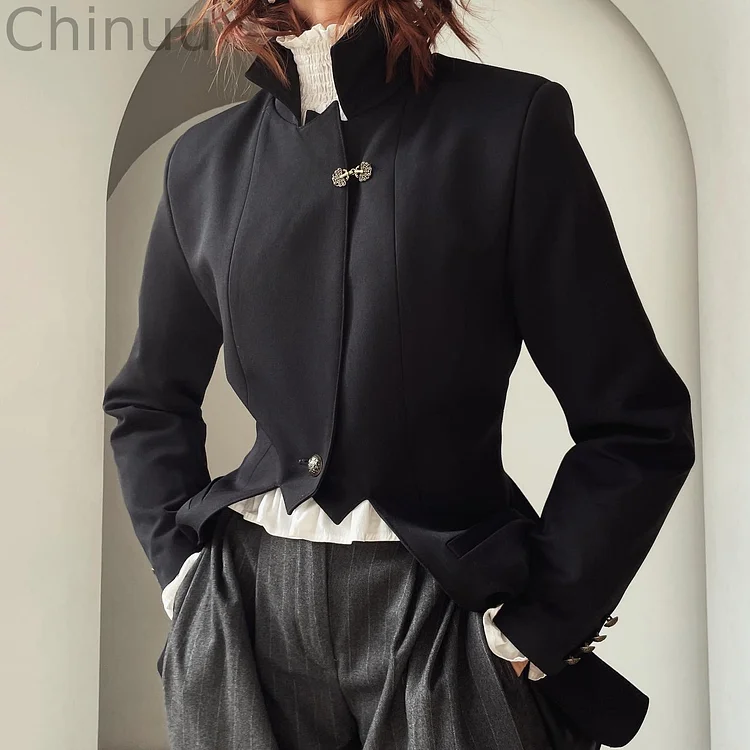 Retro Lapel Button Classics Jacket.