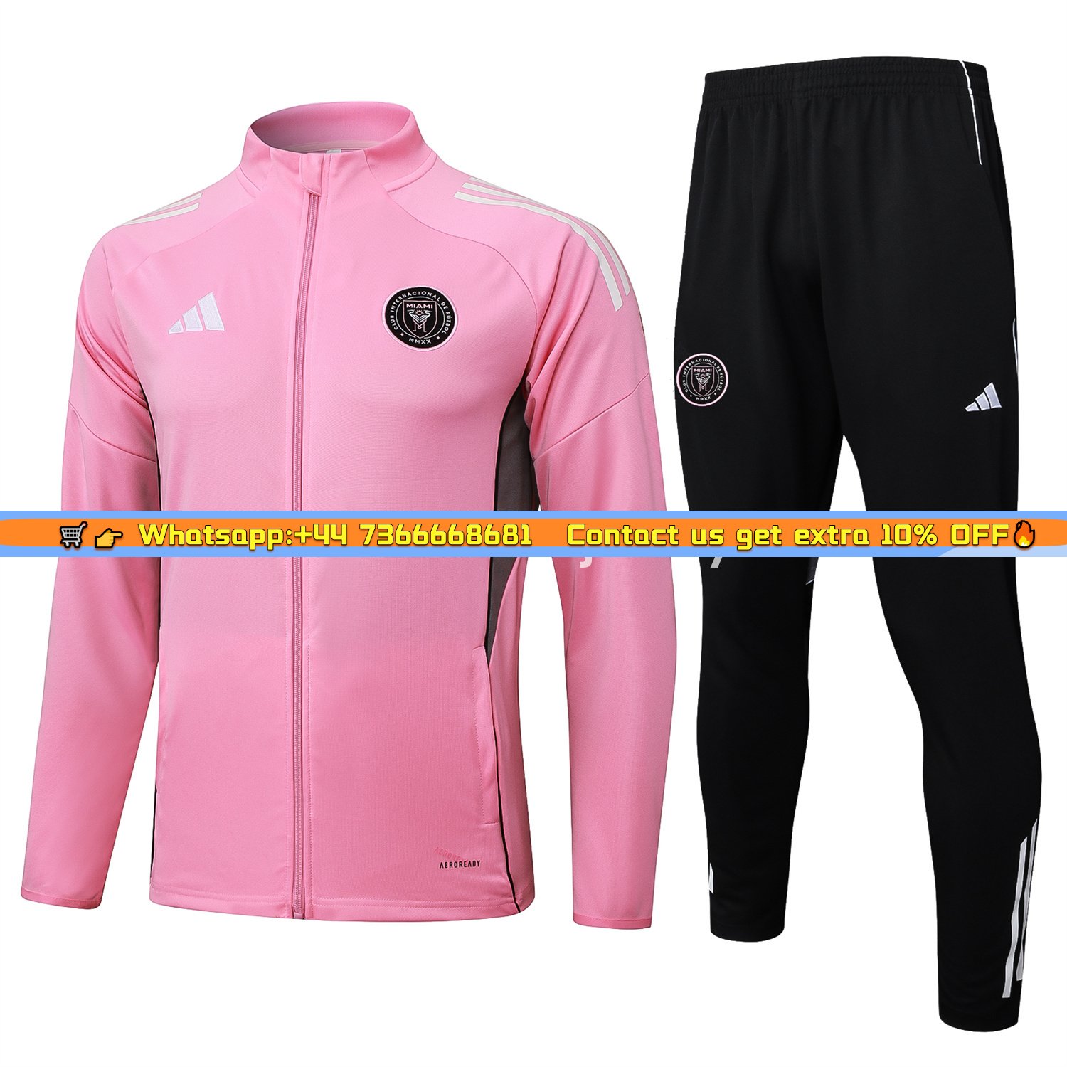INT M.A.M 25-26 Jacket Training Tracksuit - Pink Top and Black Pants