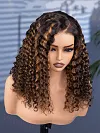  Wear and Go Blonde Highlights Water Wave Minimalist Wigs Casual Glueless with Natural Hairline Wig