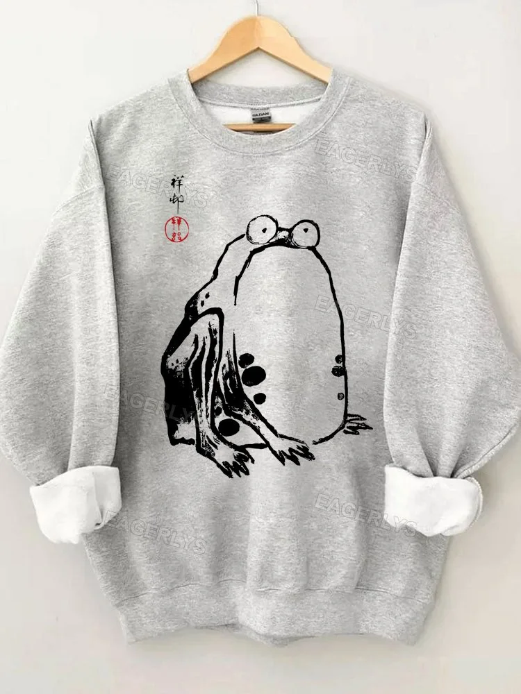 Eagerlys Unimpressed Frog Sweatshirt Eagerlys
