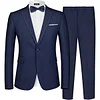 MAGE MALE Men's 2 Piece Suit One Button Slim Fit Formal Wedding Prom Tuxedo Suits Blazer Pants with Bow Tie Set Small Black-peak Lapel-1 amazon James Yang
