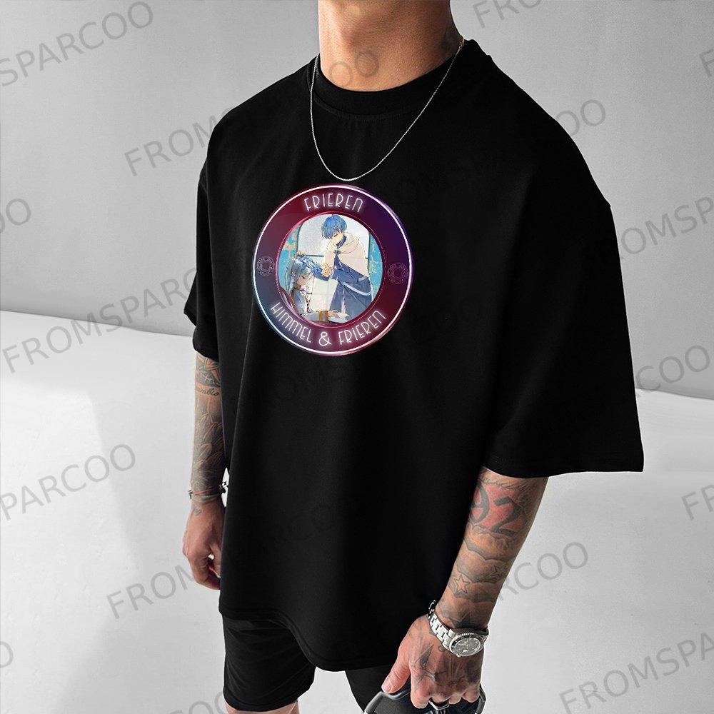 Casual Healing Anime Simple Double-Sided Printed T-Shirt