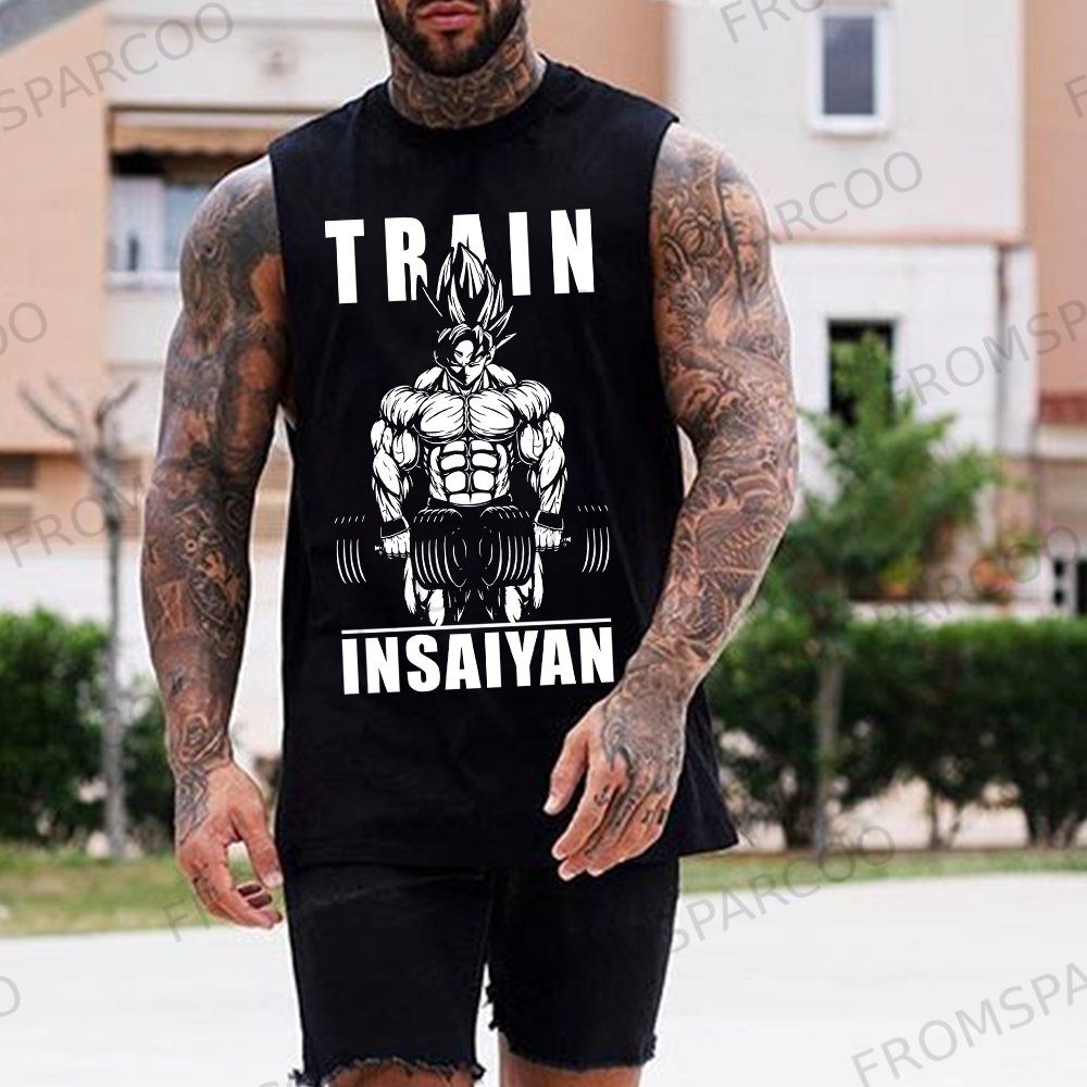 Men's Dragon Ball Anime Print Gym Tank Top