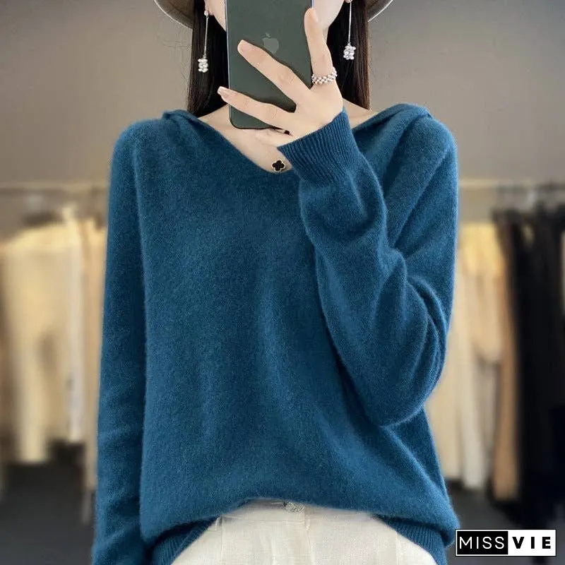 Literary Cashmere Hooded Sweatshirt
