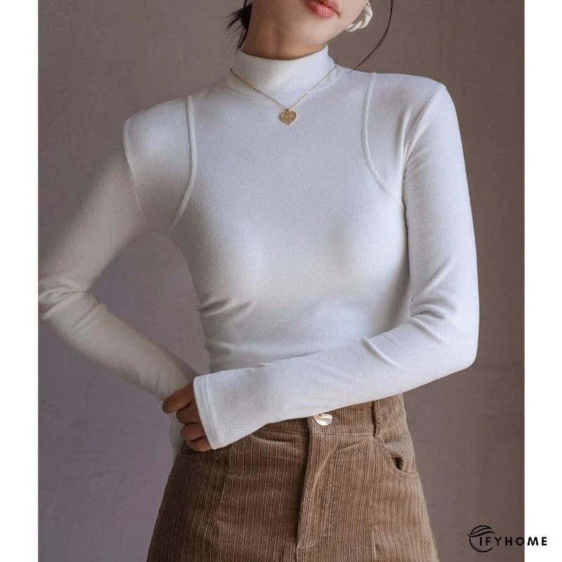 Women's Cashmere Blend Half-Turtleneck Base Layer Top | IFYHOME