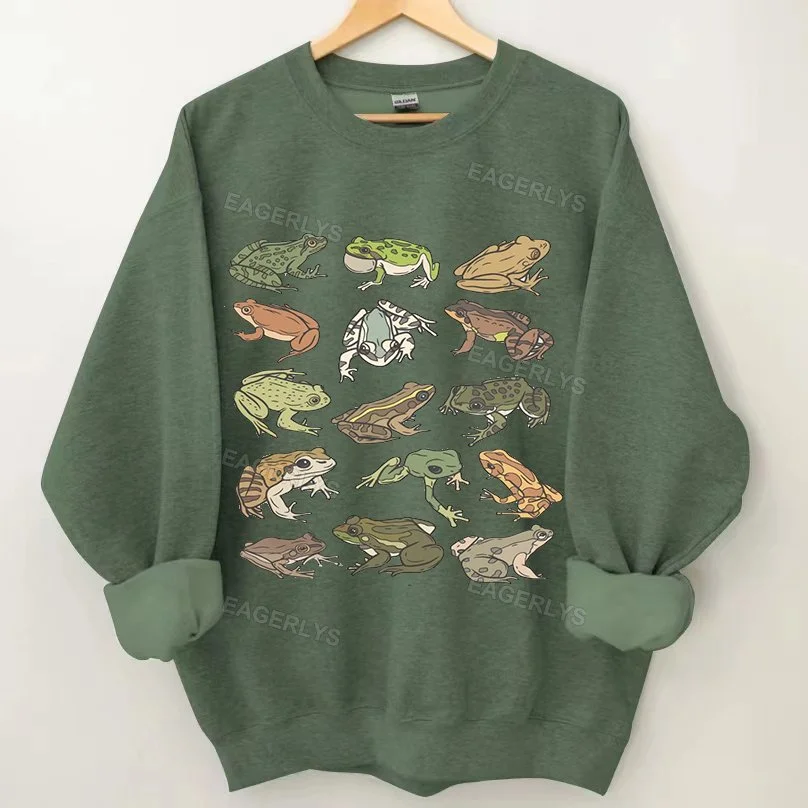 Eagerlys Goblincore Frog and Toad Sweatshirt Eagerlys