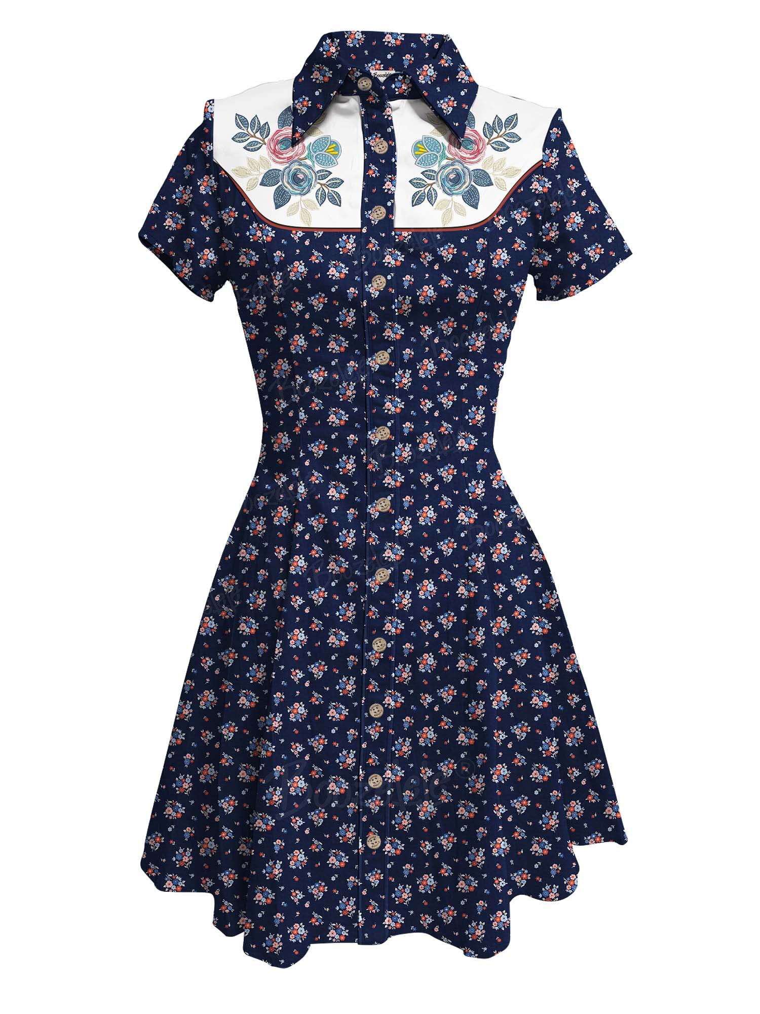 Vintage Flower - 100% Cotton Dress
