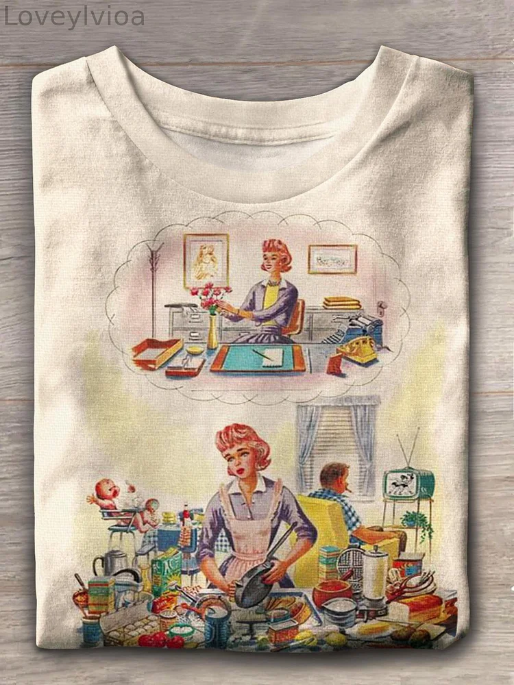 Vintage Another Life Of House Wife Crew Neck T-shirt
